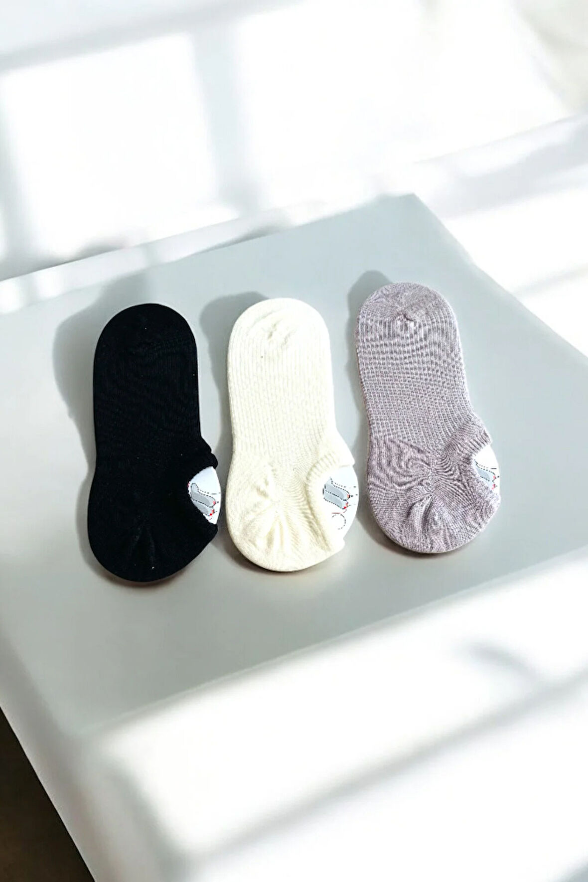 Kadın 3 Adet Yüksek Kalite Görünmez Sneaker Çorap Seti