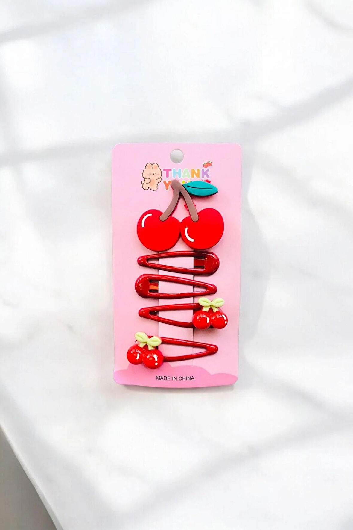 Çocuk Kiraz Figürlü Çıt çıt Ve Pens Toka Seti 5 Adet