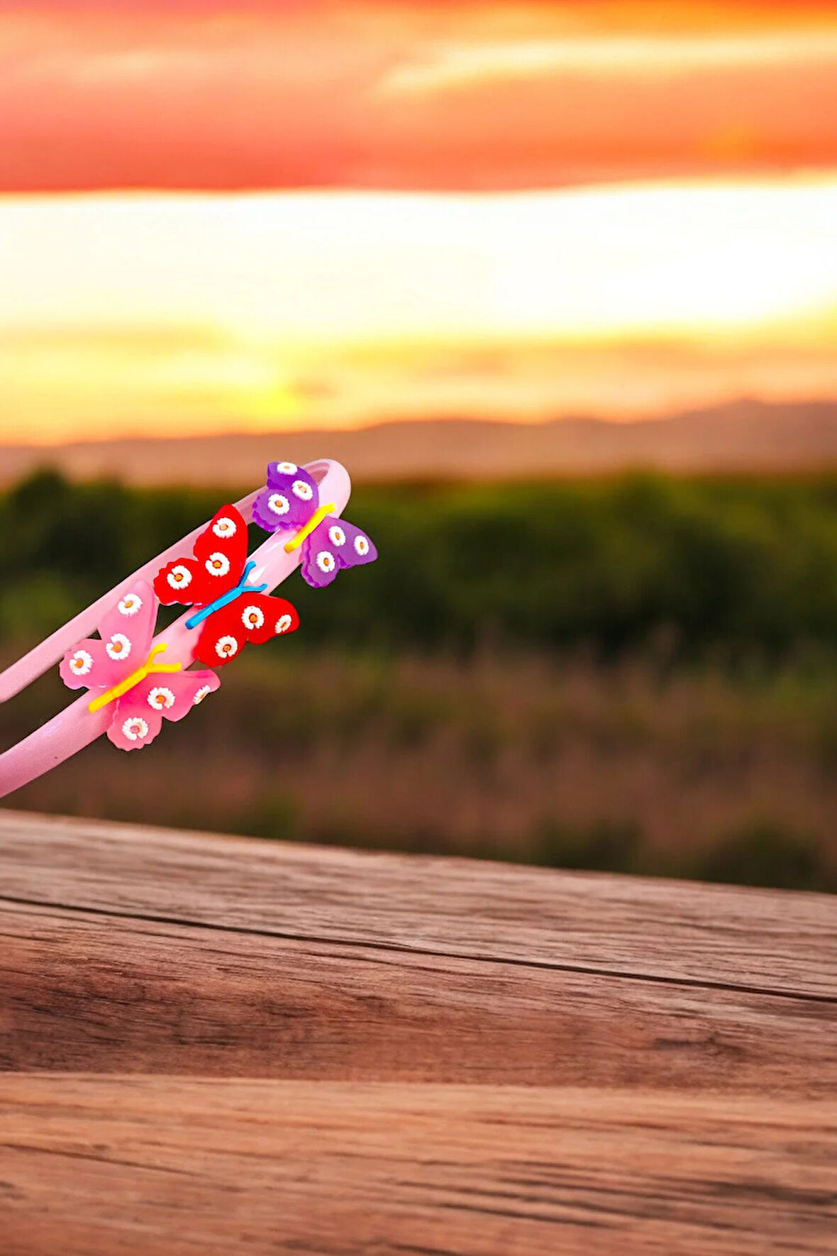 Çocuk Kelebek Figürlü Parlak Renklerde Taç