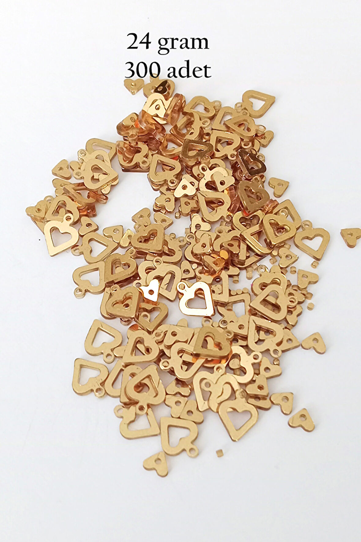 Oya Abiye Bileklik Kolye Pleksi Metalik Plastik Pul Altın Renk 24 gram 300 adet - BNC548