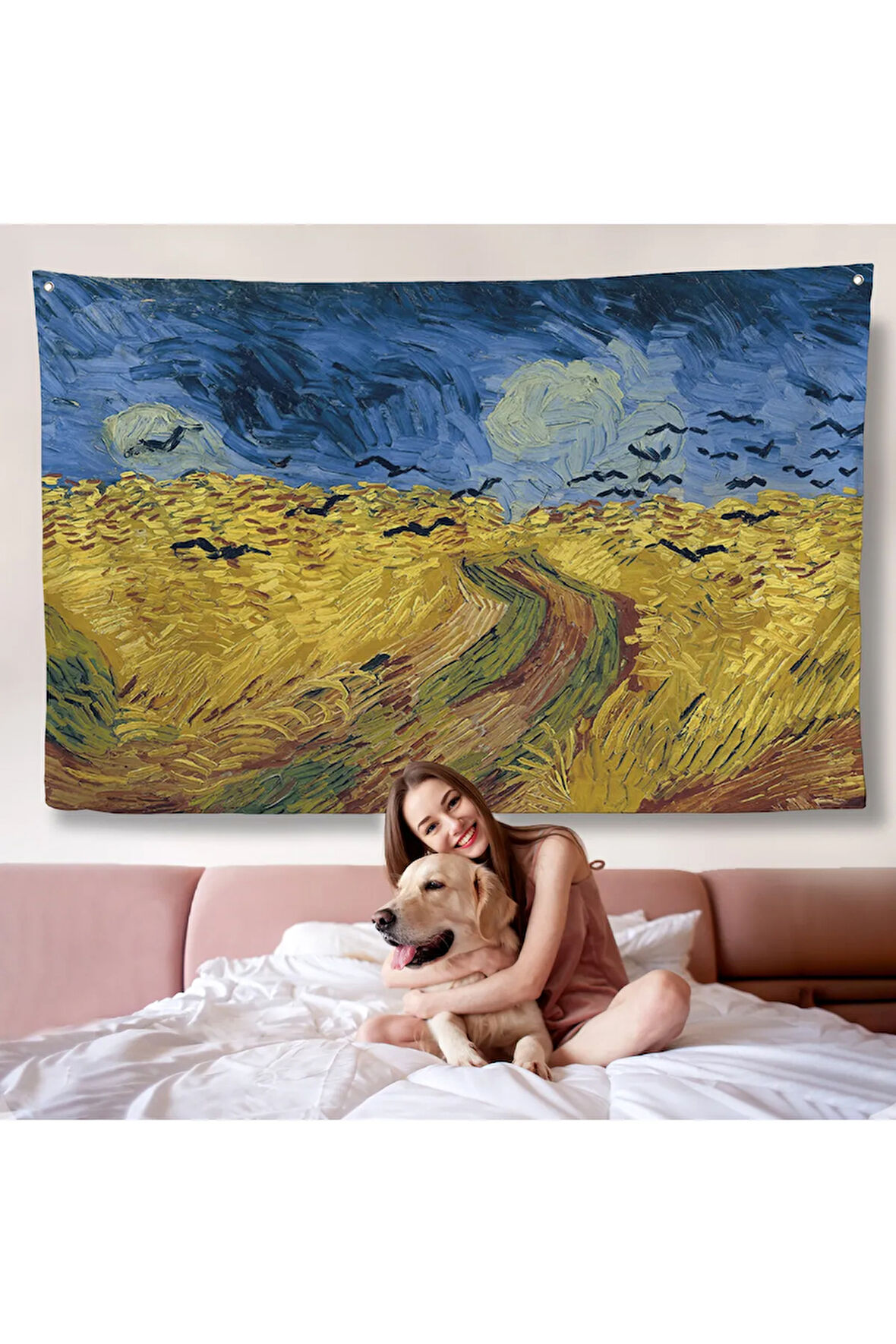 Vincent Willem van Gogh - Kargalarla Buğday Tarlası Duvar Örtüsü-7190