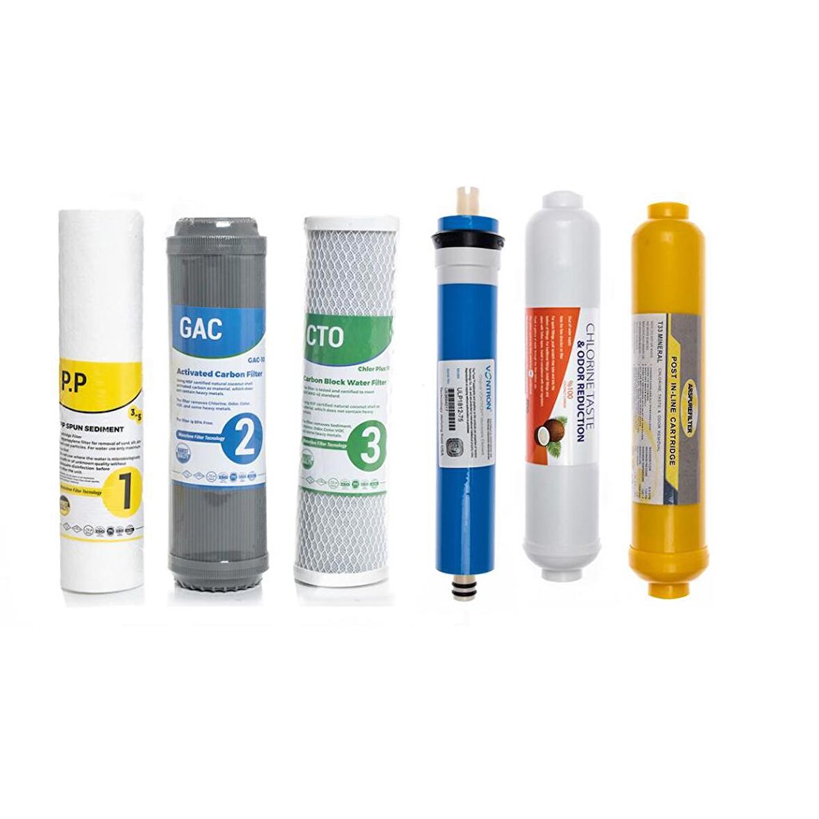 Sulook Su Arıtma Cihazı Açık Kasa Çift Karbonlu 6'lı Filtre Seti Vontron Membranlı