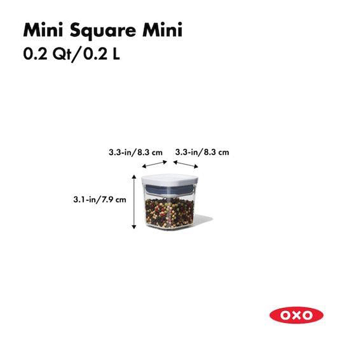 Oxo GG Pop Saklama Kabı Küçük/Mini Boy Kare 0,2 Lt