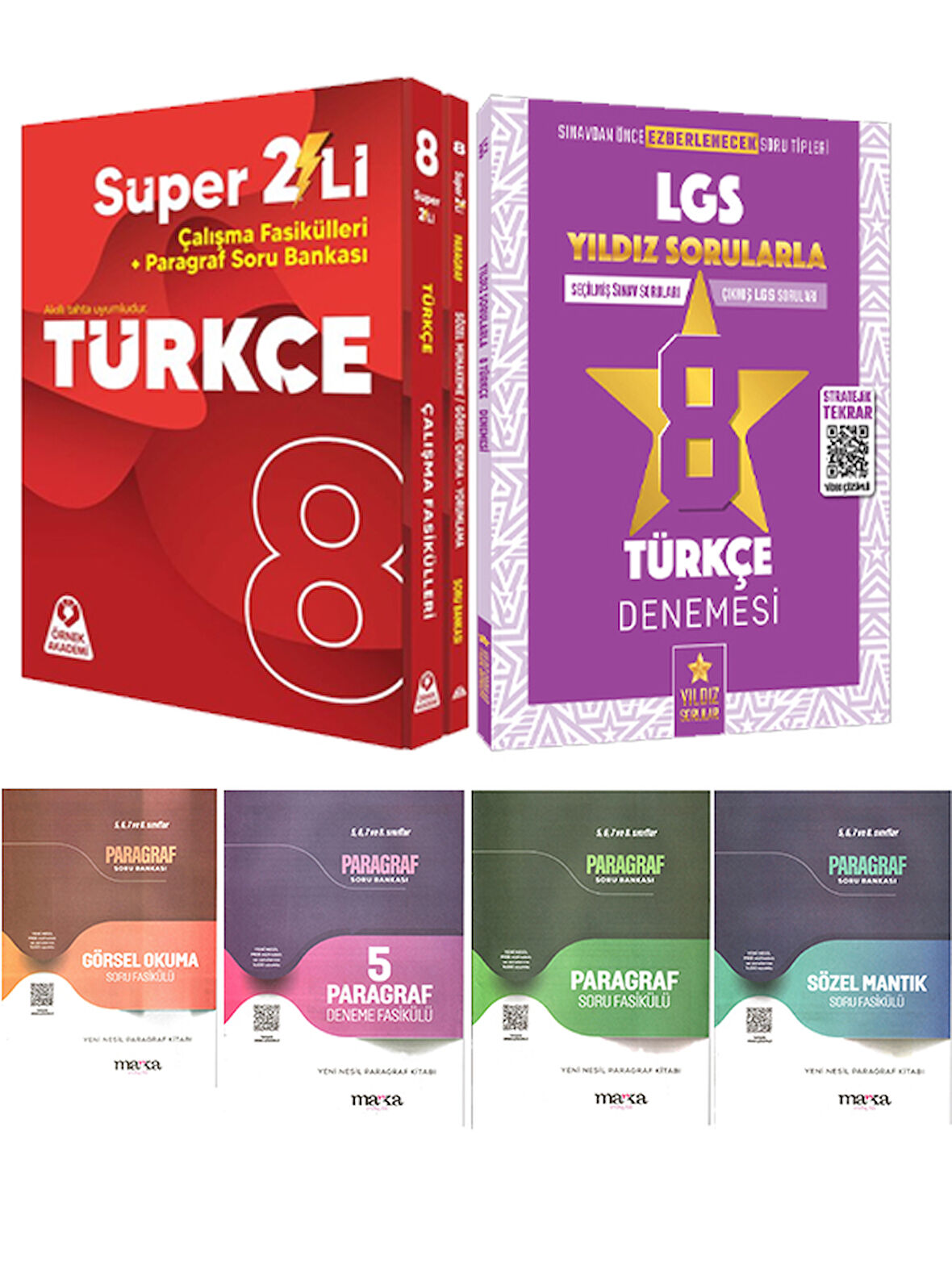 2025 LGS Paragraf Soru Fasikülleri Örnek Türkçe 2li Set ve Yıldız Türkçe Deneme