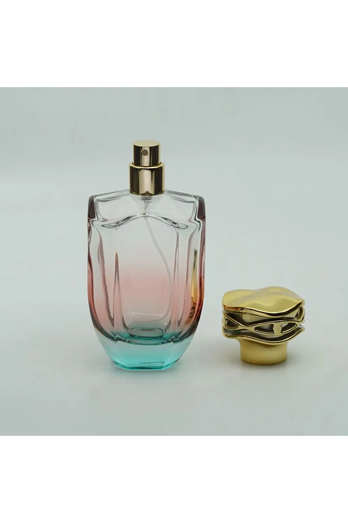 PARFÜM ŞİŞESİ 100 ML 2 ADET ÇİFT RENKLİ OVAL MODEL