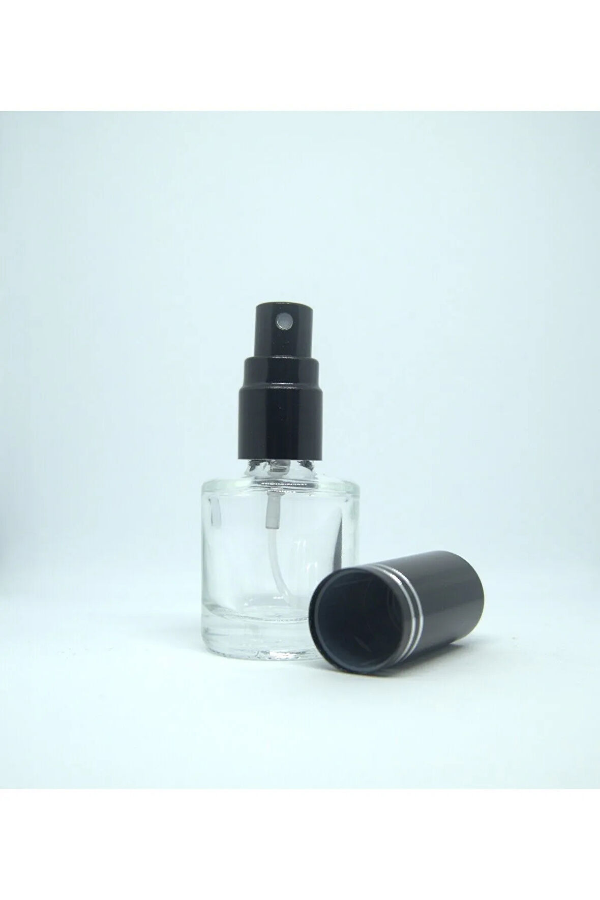 BOŞ PARFÜM ŞİŞESİ 7 ML (3 ADET) SİYAH METAL SPREY VE KAPAK BOŞ