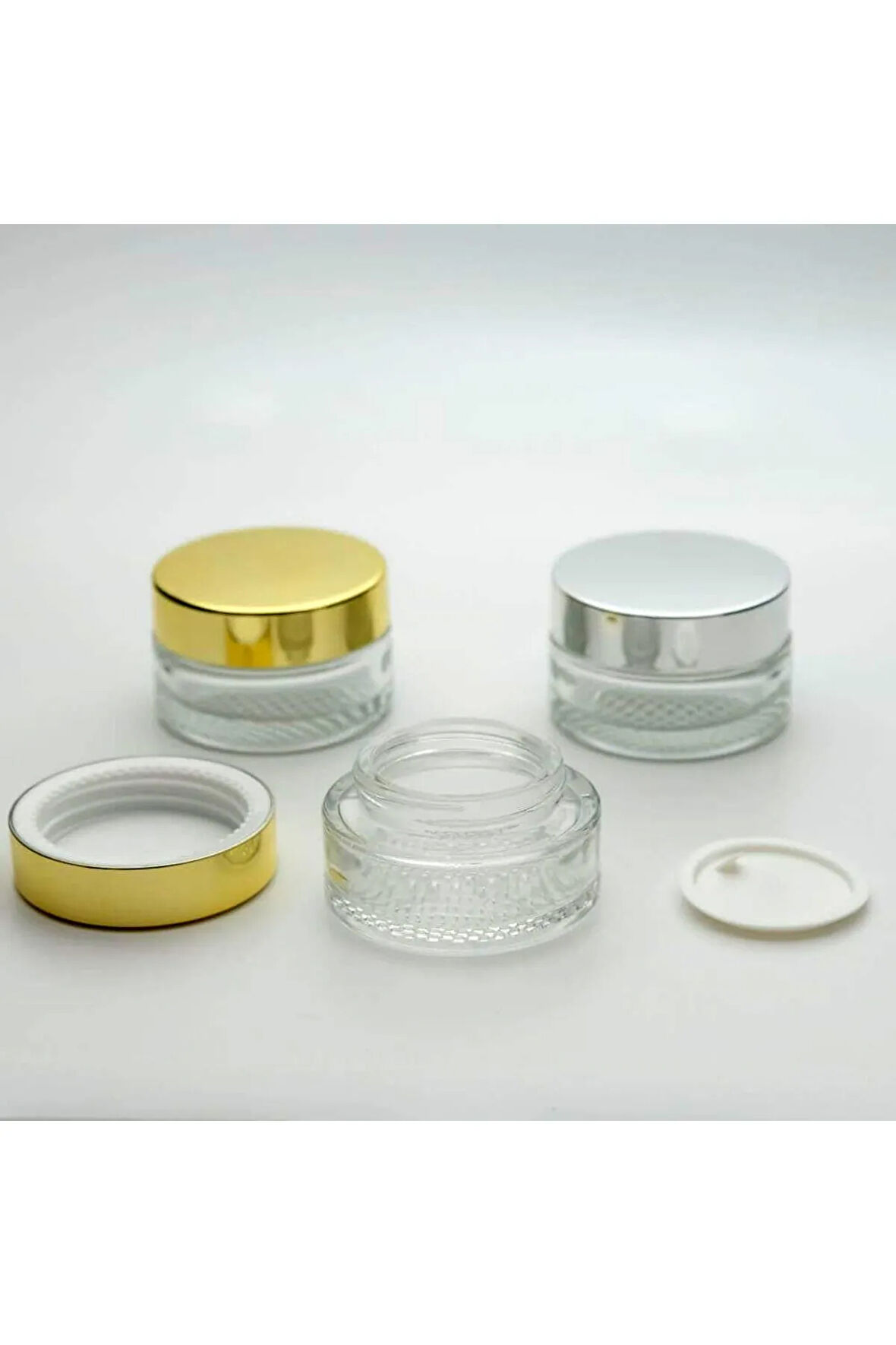 BOŞ KREM KAVANOZU 30 ML (10 ADET) BOŞ ŞEFFAF SARI KAPAKLI KUTU