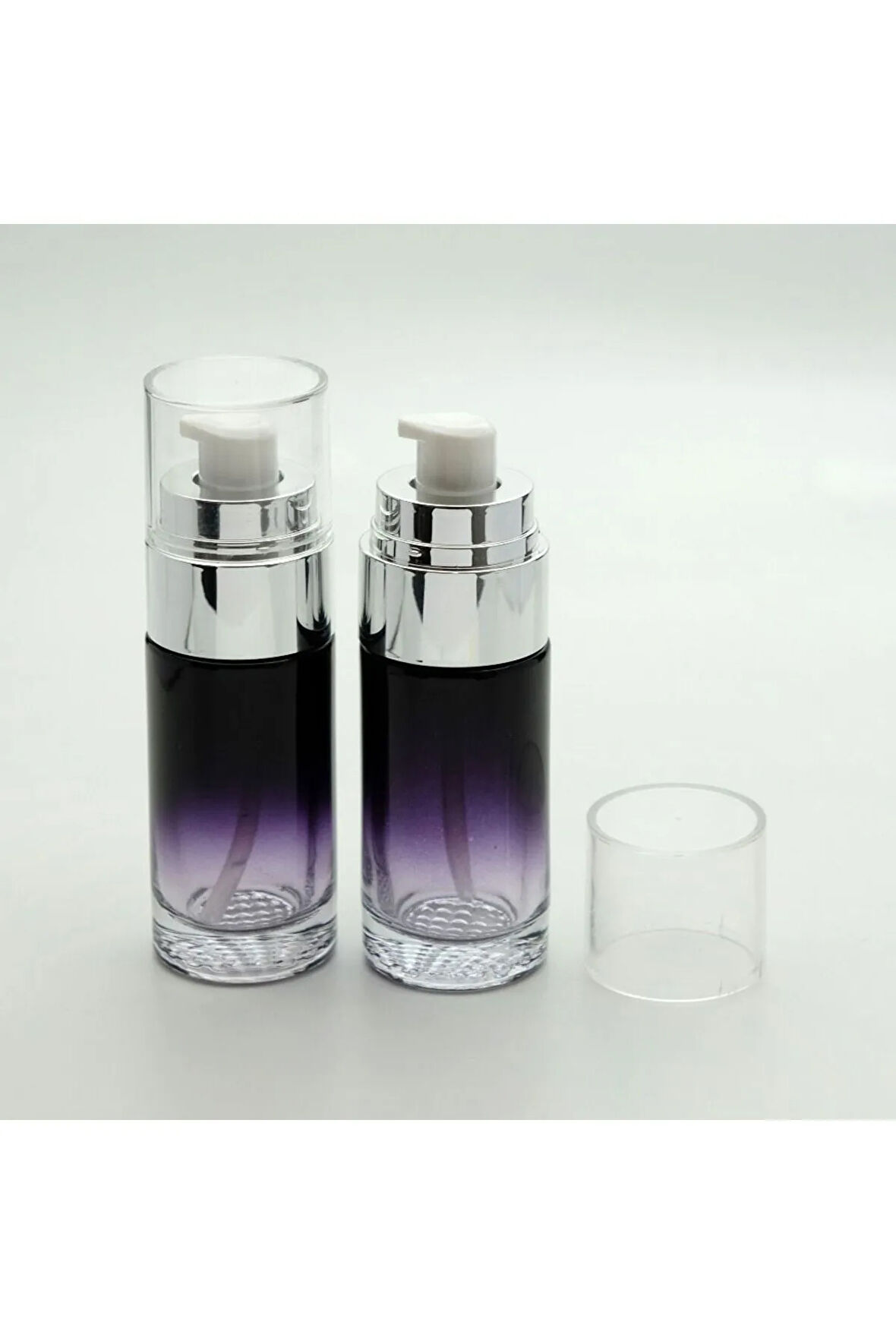 BOŞ KREM VE LOSYON ŞİŞESİ 40 ML (5 ADET) SİYAH GRİ KAPAKLI BOŞ ŞİŞE