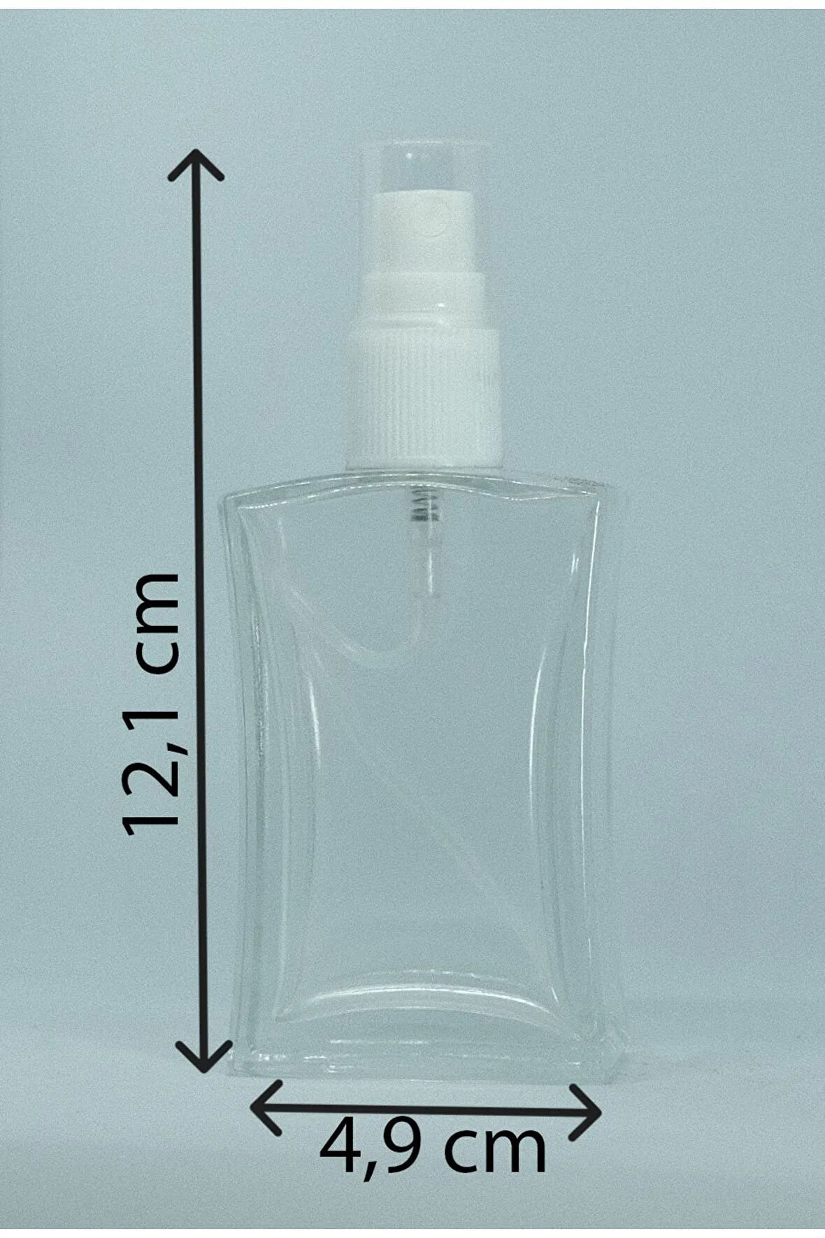 PARFÜM ŞİŞESİ 50 ML (5 ADET) ŞEFFAF KAPAKLI İÇBÜKEY BOŞ ŞİŞE