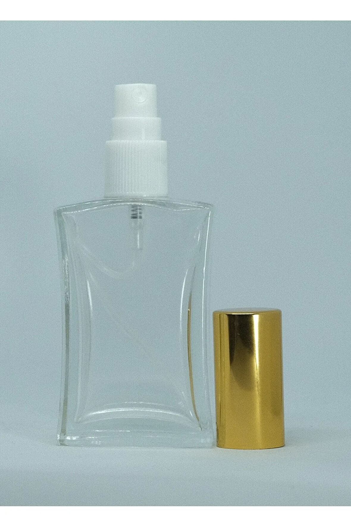 PARFÜM ŞİŞESİ 30 ML (10 ADET) SARI KAPAK PLASTİK VALF İÇBÜKEY BOŞ ŞİŞE