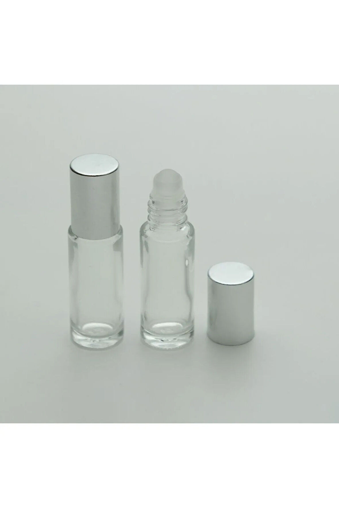Boş Parfüm Şişesi 5 ml (3 ADET) Roll-on Gri Kapaklı Boş Şişe