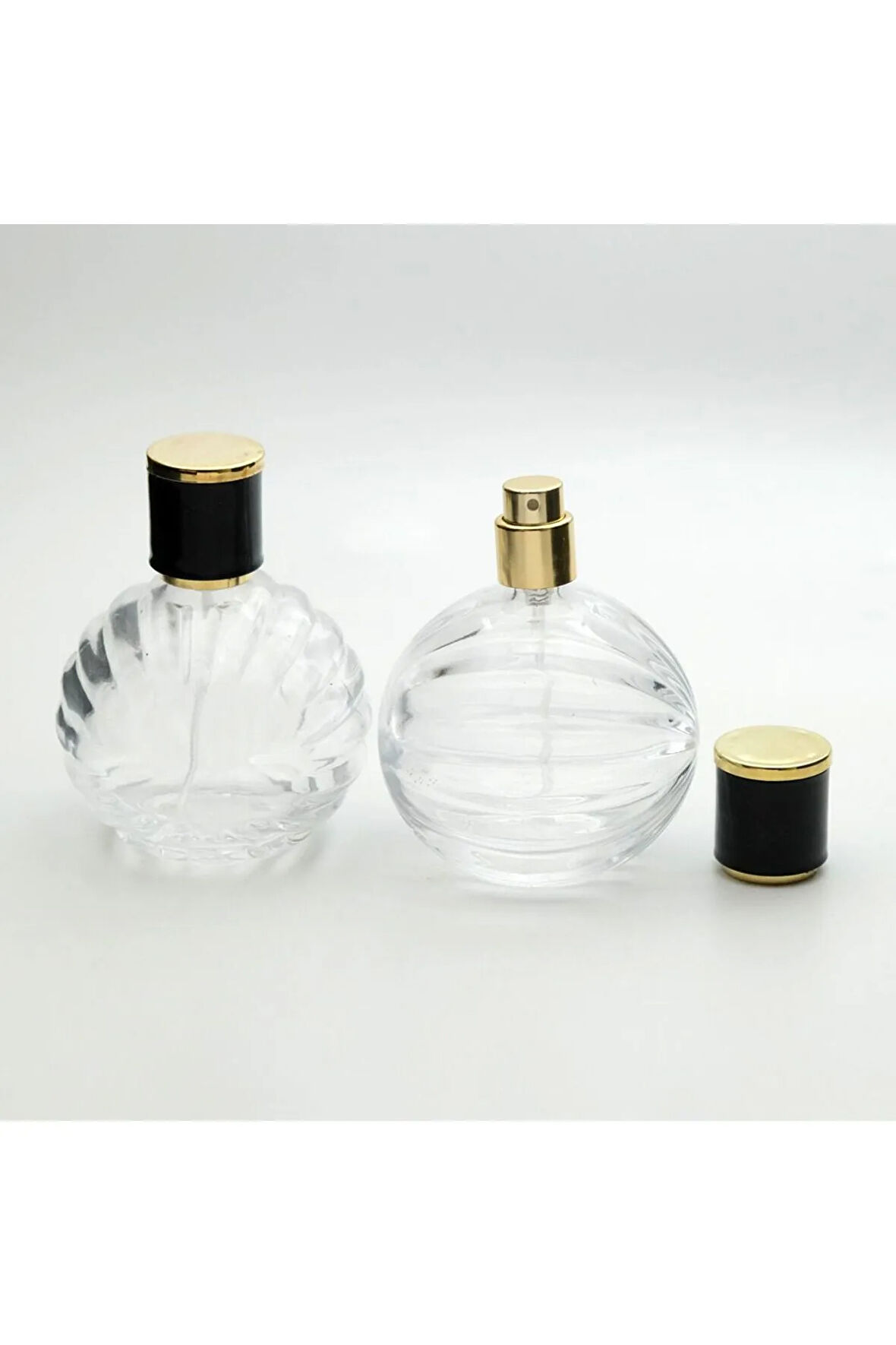 PARFÜM ŞİŞESİ 100 ML 10 ADET TOP DESENLİ KOLAY KAPAMA MODEL