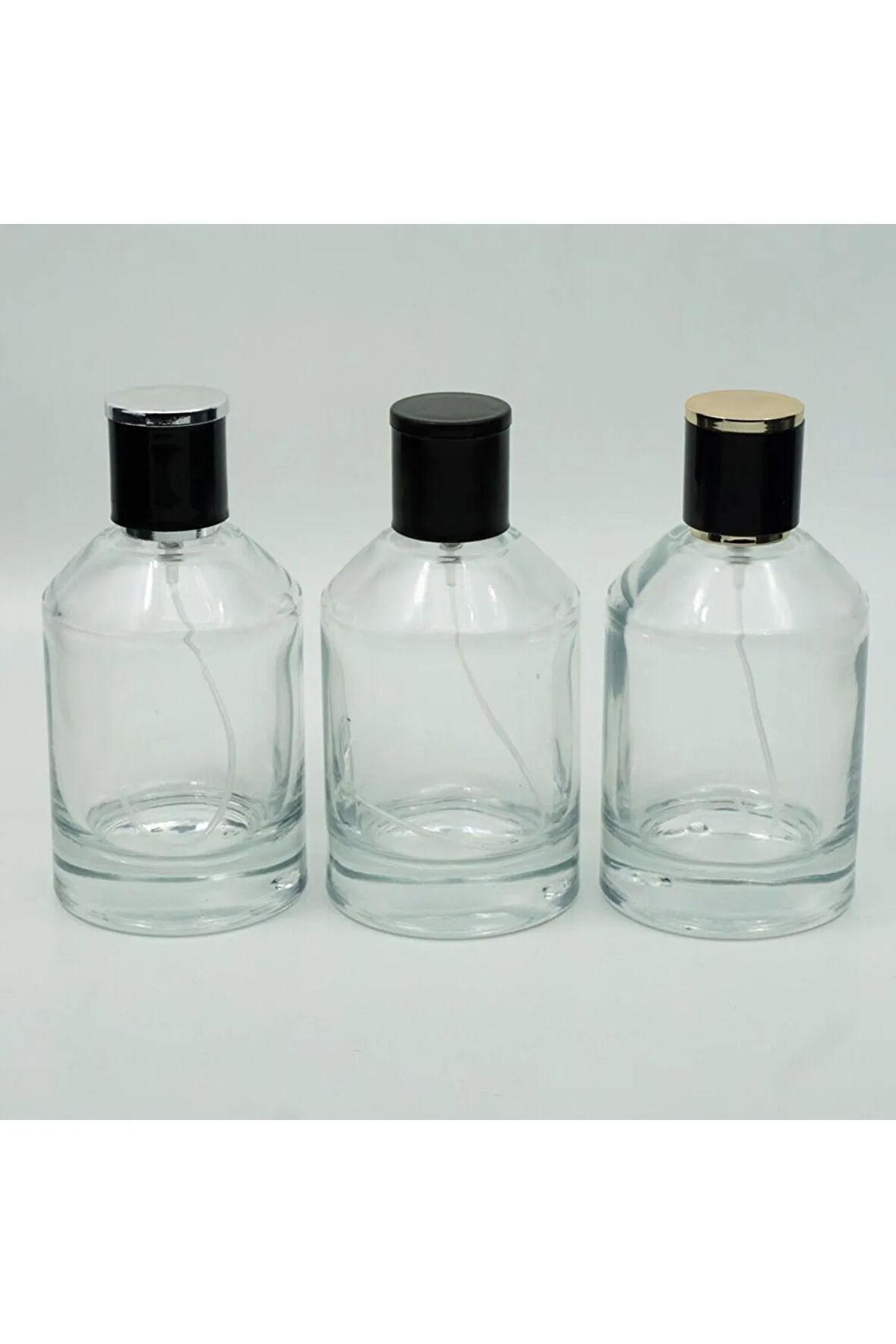 PARFÜM ŞİŞESİ 100 ML 10 ADET SİLİNDİR KUBBELİ KOLAY KAPAMA MODEL