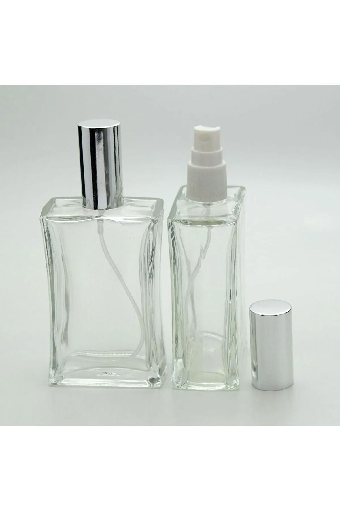BOŞ PARFÜM ŞİŞESİ 100 ML (3 ADET) METAL KAPAK PLASTİK VALF İÇBÜKEY BOŞ ŞİŞE