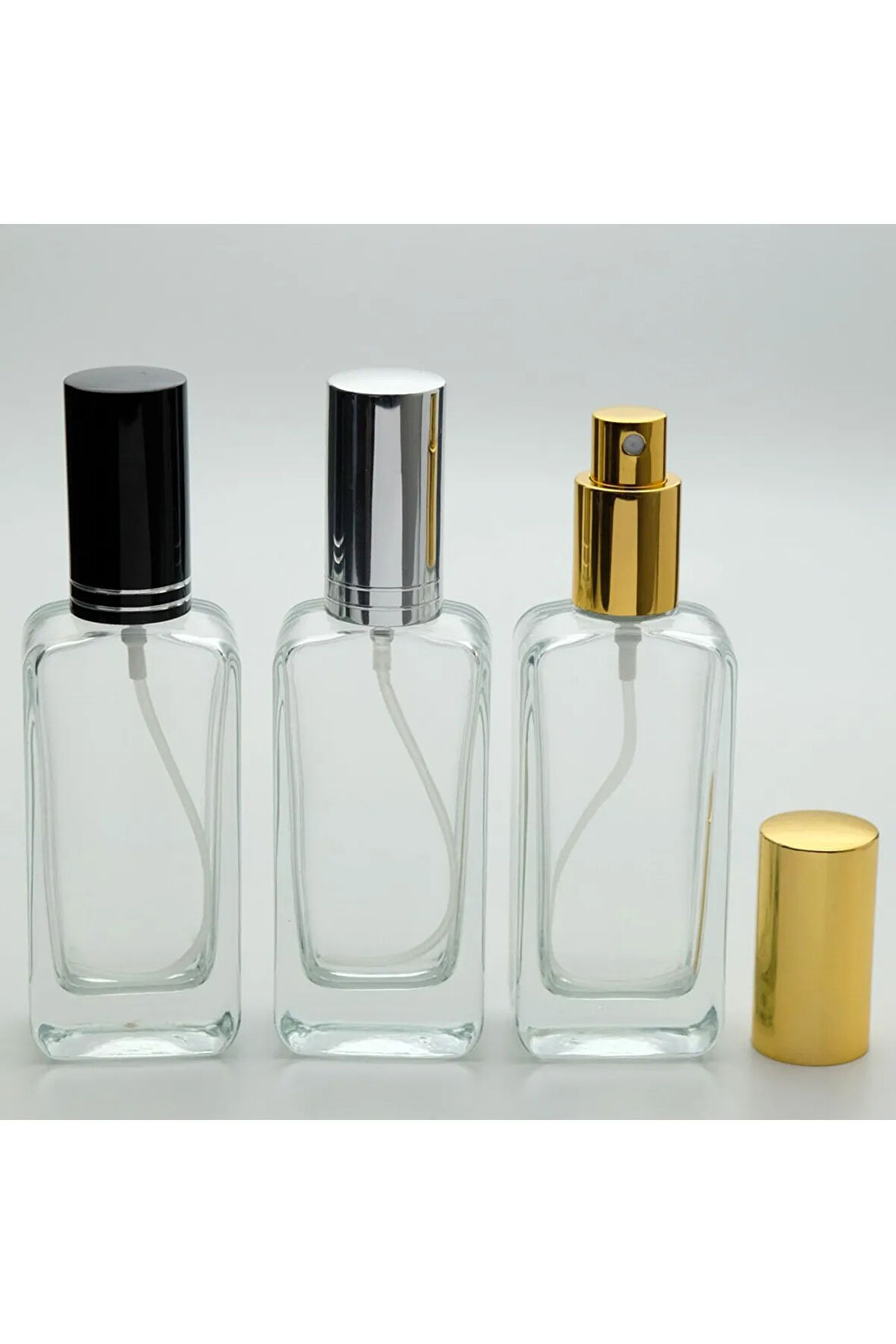 BOŞ PARFÜM ŞİŞESİ 50 ML (10 ADET) IPHONE (ÇEVİRMELİ KAPAK) METAL VALF VE KAPAK IPHONE BOŞ ŞİŞE