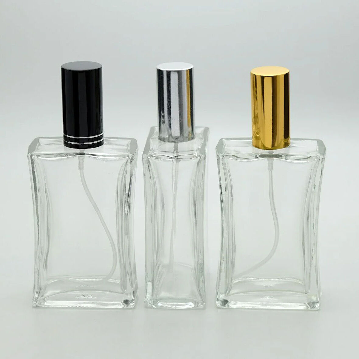 BOŞ PARFÜM ŞİŞESİ 100 ML (10 ADET)(TEKRAR DOLDURULABİLİR) İÇBÜKEY METAL VALF VE KAPAK İÇBÜKEY BOŞ ŞİŞE