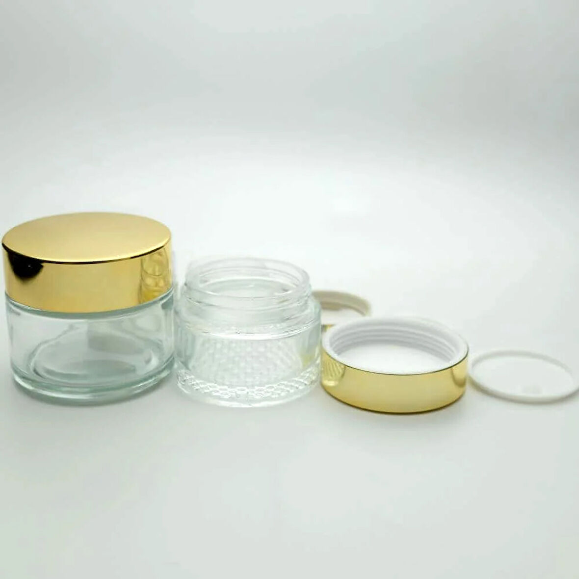 KREM KAVANOZU 100 ML (10 ADET) BOŞ ŞEFFAF SARI KAPAKLI KUTU