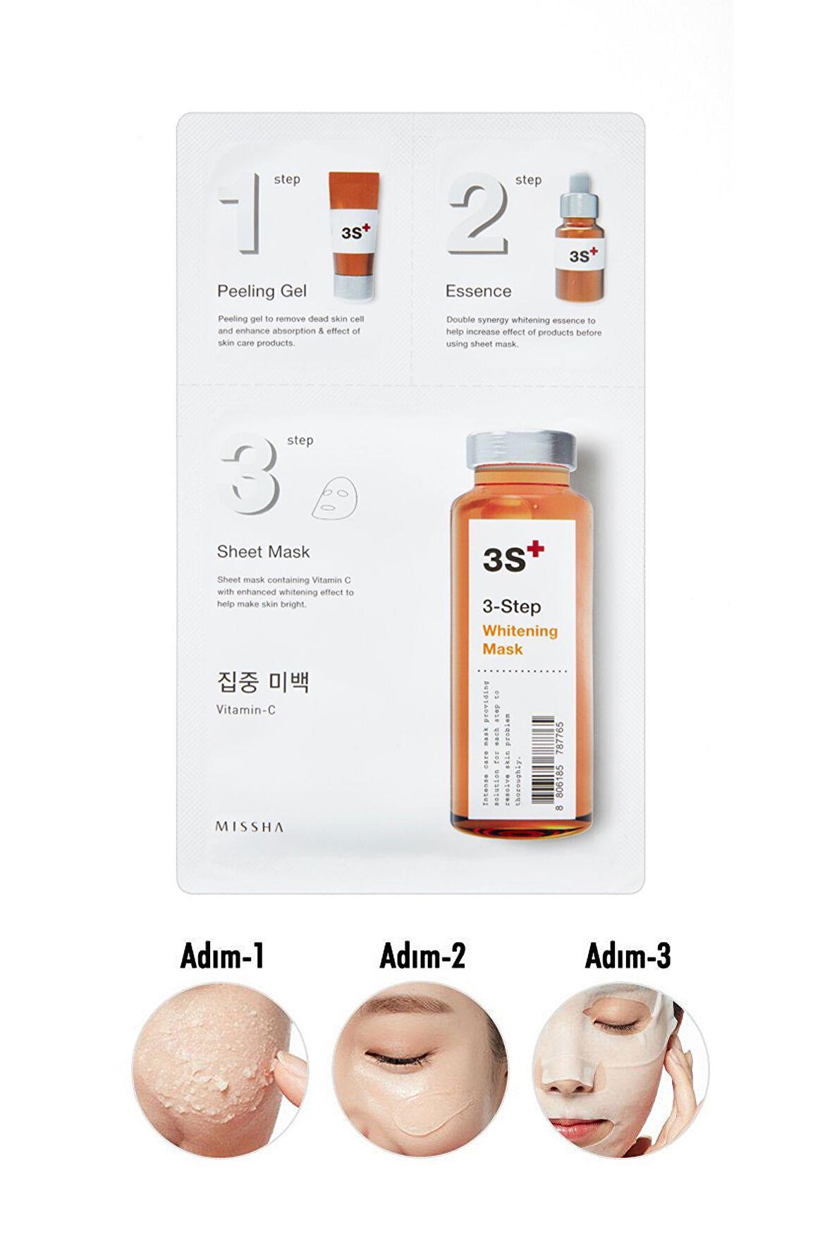 3 Aşamalı Aydınlatıcı Maske  (15g) 3 step Whitening Mask