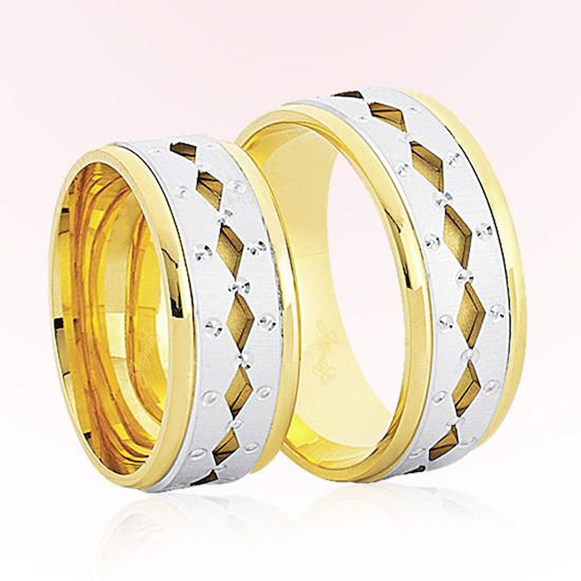 Sarı Beyaz Altın Alyans 7202