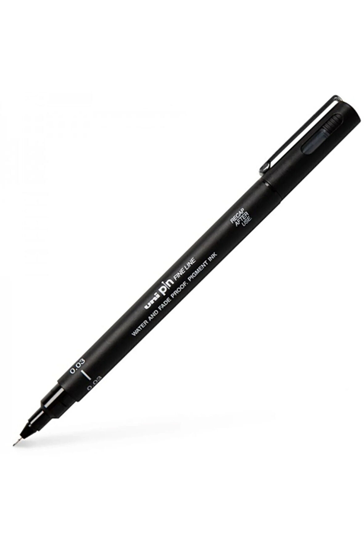 Uni-Ball Pin 0.03 Fine Line Kesik Uçlu Kalem Fine Liner Drawing Pen Siyah PIN003-200 (12 Li Paket)