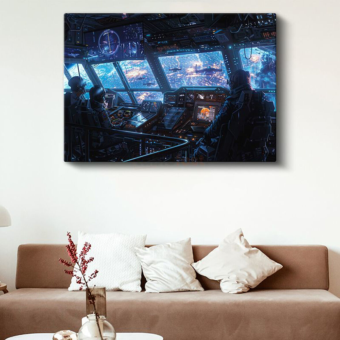 Uzay Gemisi - Kontrol Paneli Anime Kanvas Tablo