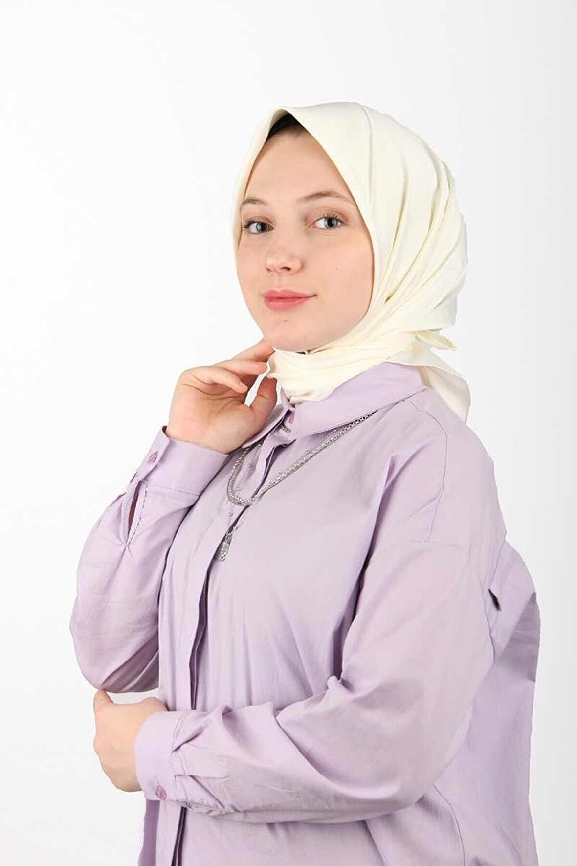 Aker Eşarp Koyu Ekru Kadın Düz Polyester Eşarp