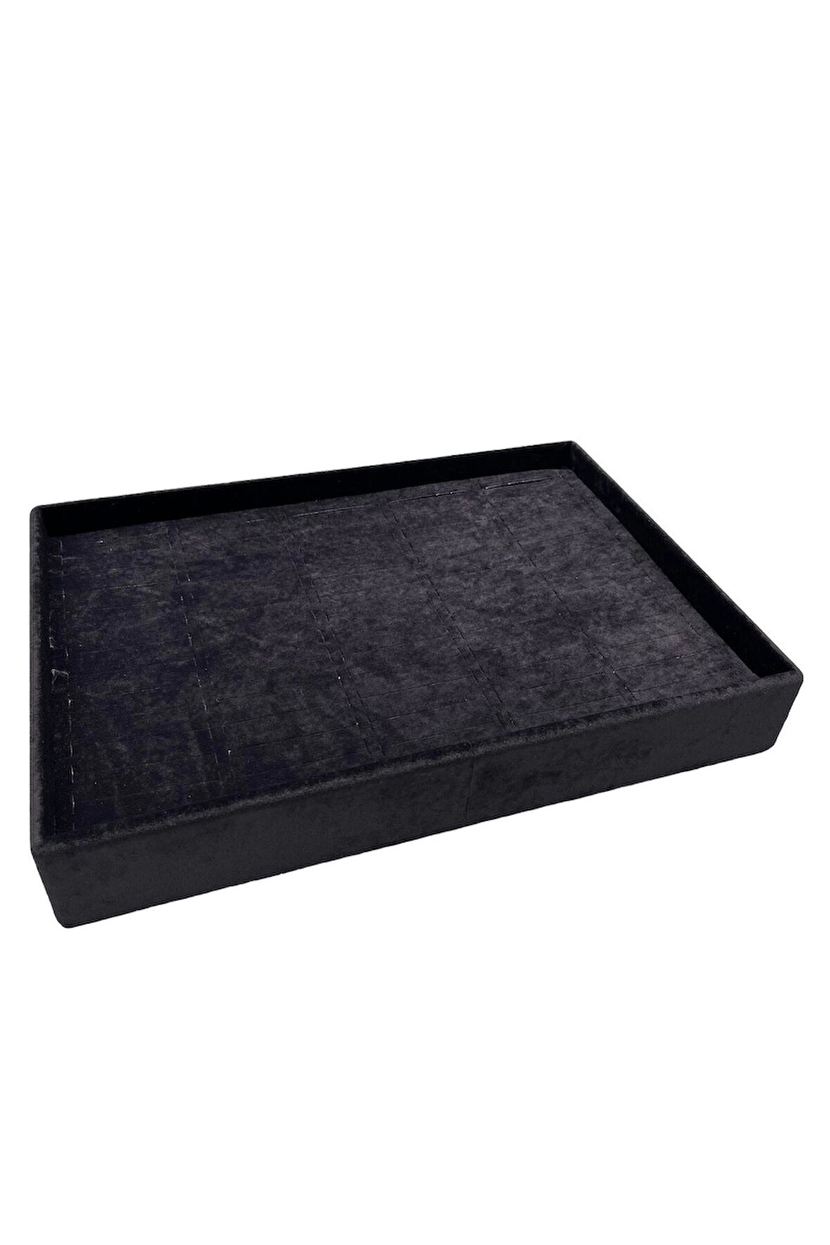 Yerli Üretim Süet Kumaş Siyah Renk 34/24 Cm Batırmalı Çekmeçe Içi Bileklik Kelepçe Tablası