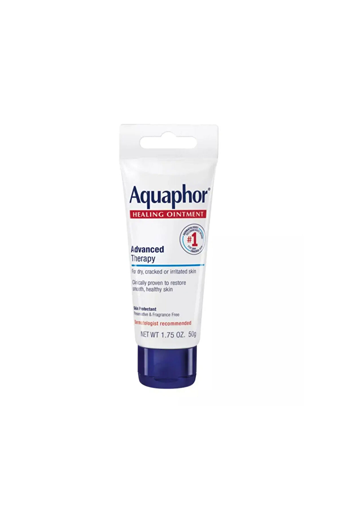 Aquaphor Healing Ointment Advanced Therapy (Aşırı Kuru Cilt, Çatlamış Dudaklar, Çatlamış El ve Ayaklar, Kesik ve Yanıklar, Cilt Tahrişini Korur)  Merhem İleri Terapi Cilt Koruyucu 1.75 OZ 50gr