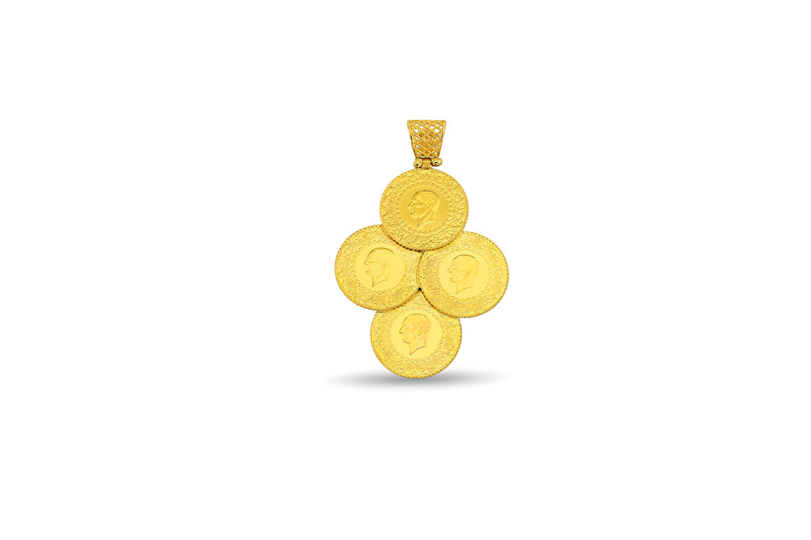 Altın Çeyrekli Papatya Kolye