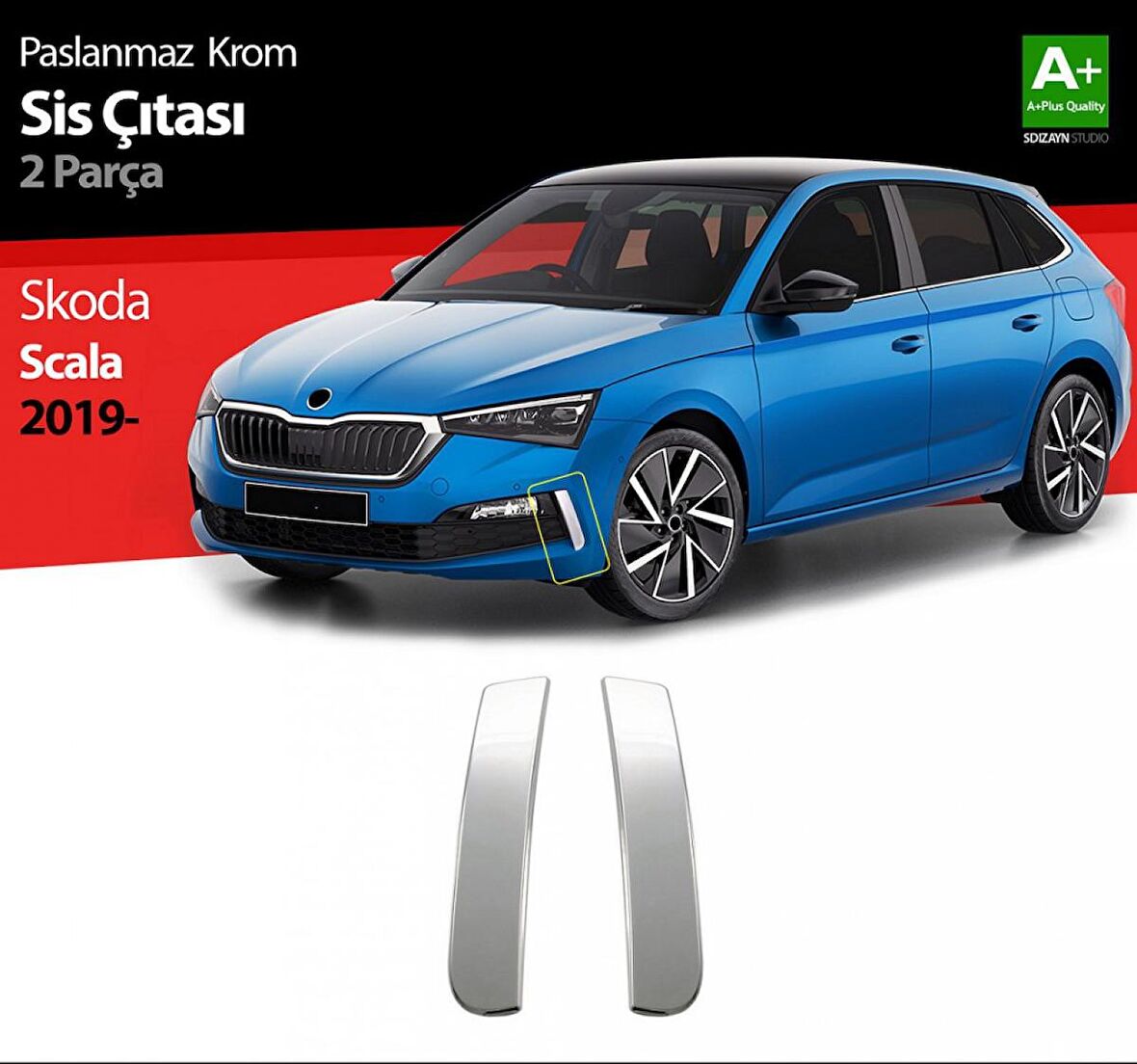 S-Dizayn Skoda Scala Krom Sis Çıtası 2 Prç 2019 Üzeri