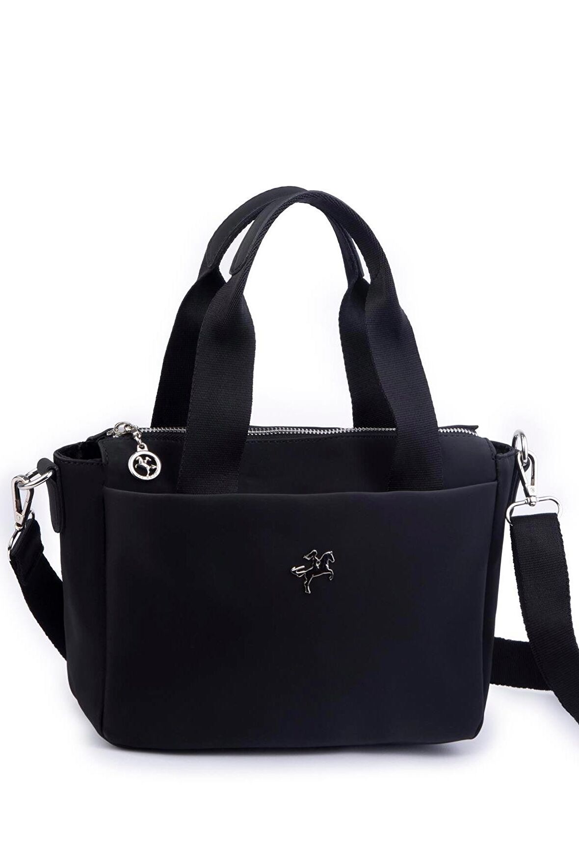 Nas Bag Kadın Hafif Omuz El ve Çapraz Çanta Buzzy Kumaş - Siyah