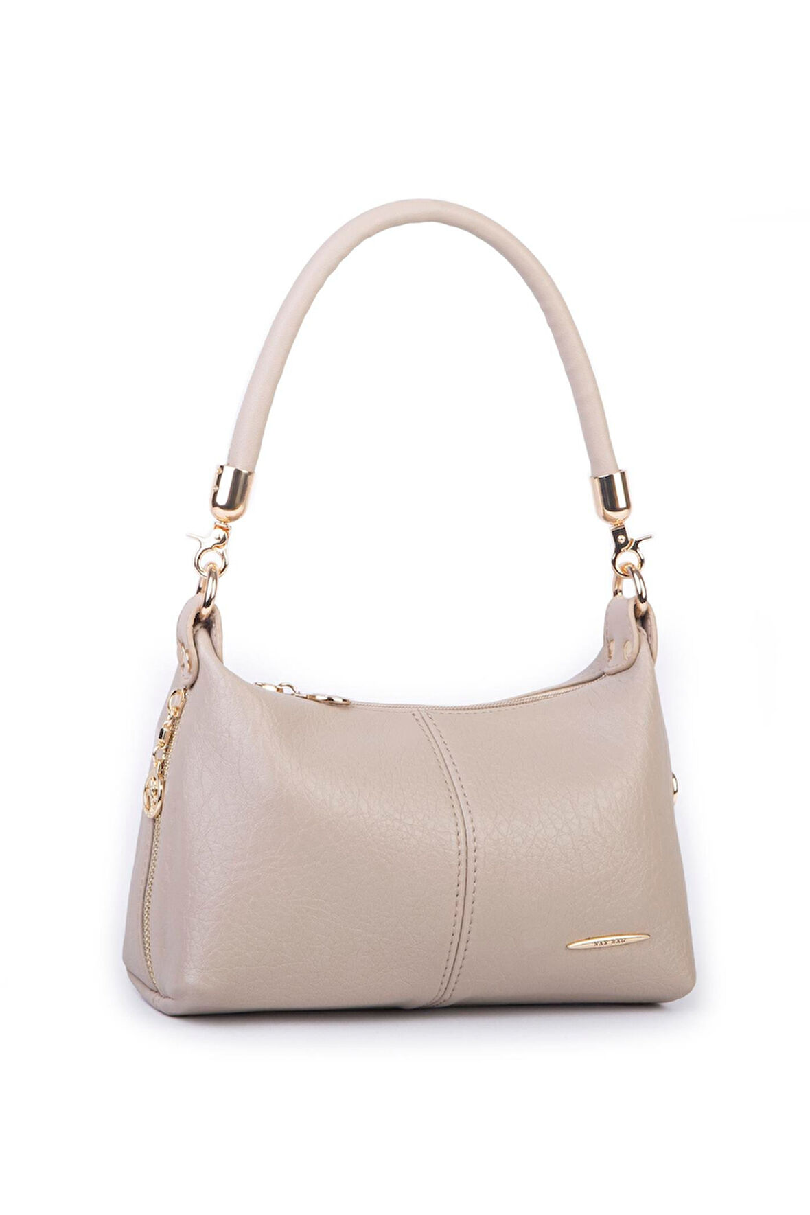 Nas Bag Kadın Mini Omuz ve Çapraz Çanta Örgülü Askılı - Kum Victoria