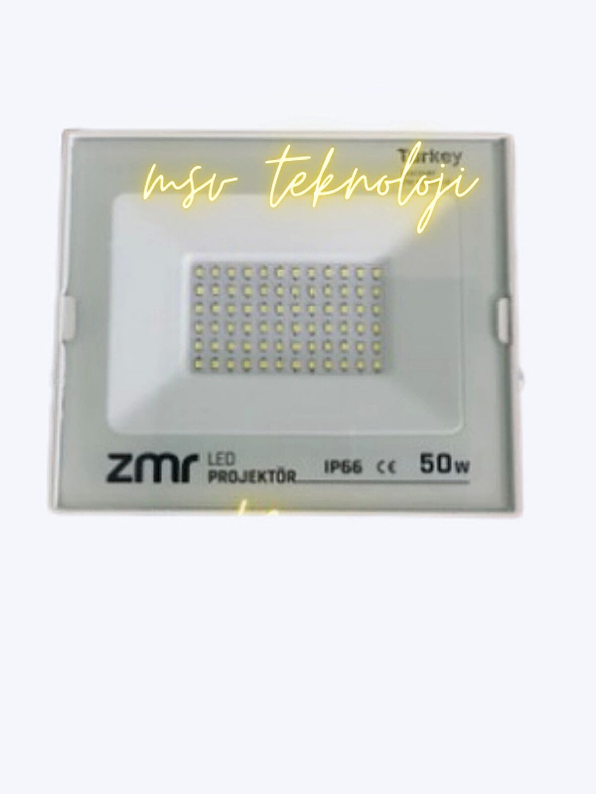 220 Volt 50 Watt zmr Beyaz Slim Kasa 6500K Beyaz Işık IP66 Led Projektör