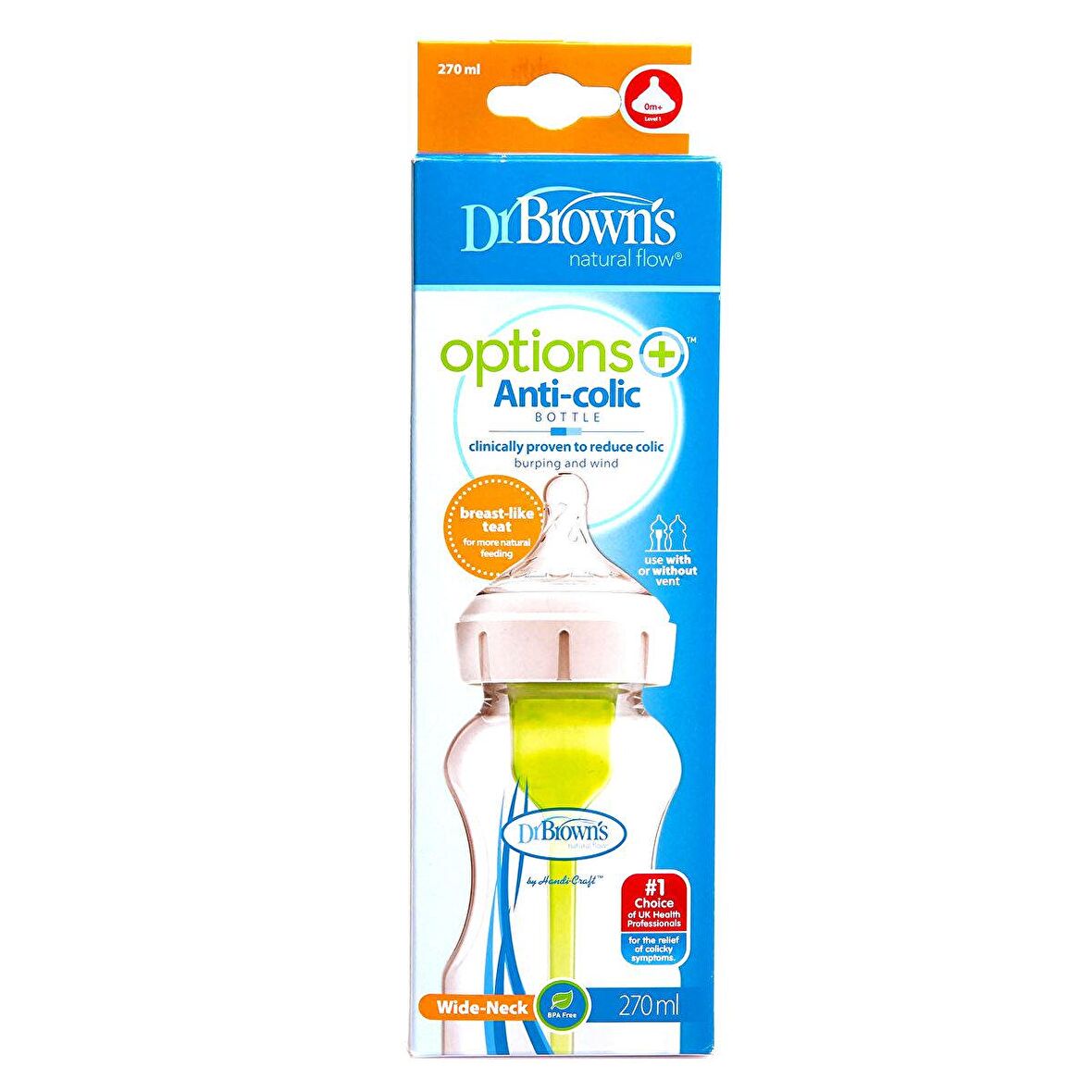 Dr Browns Geniş Ağız Options+ PP Biberon 270 ml