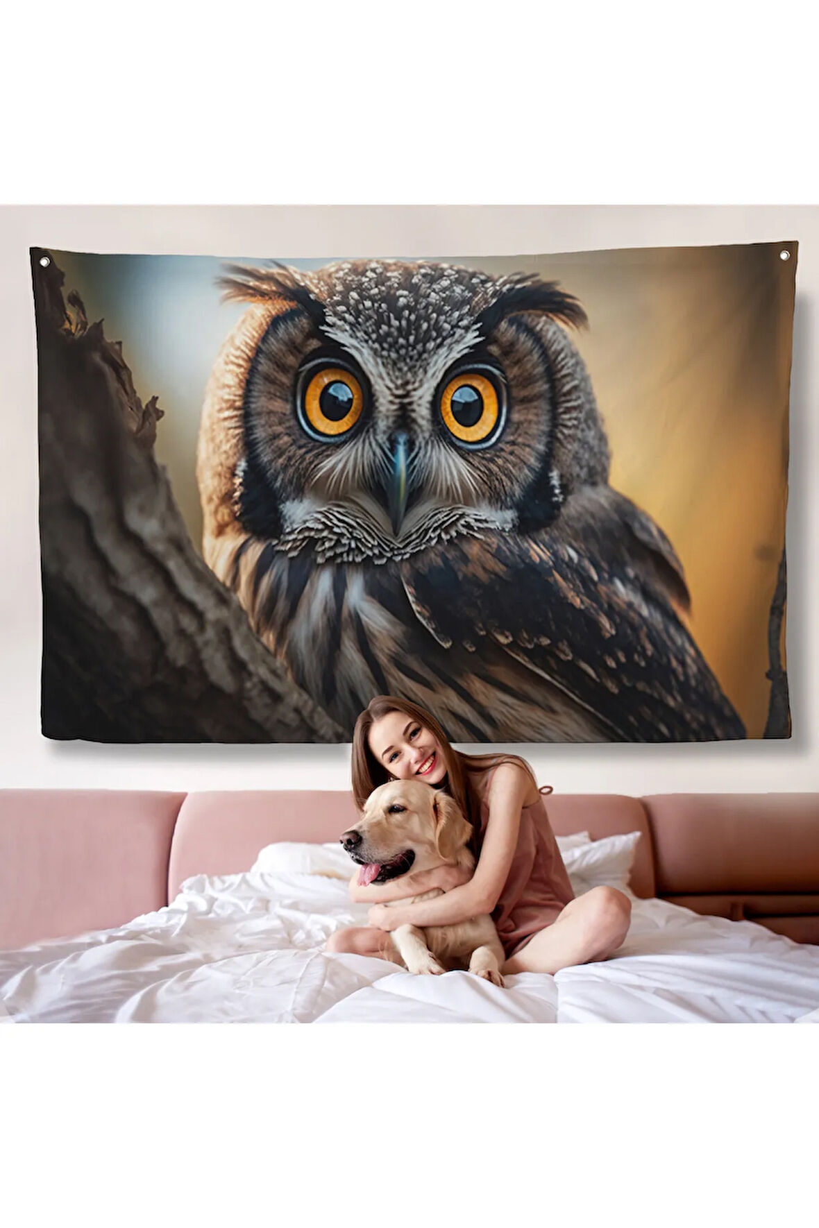 Sevimli Baykuş Duvar Örtüsü-7223