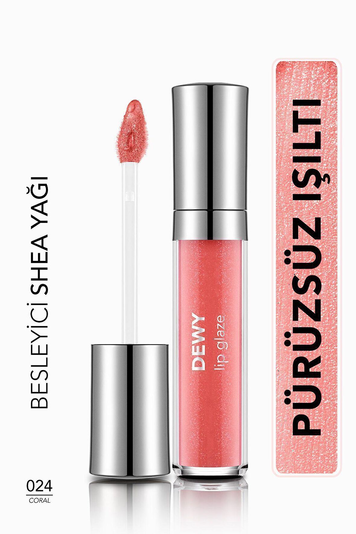 Flormar Besleyici Dudak Parlatıcısı - Dewy Lip Glaze - 024 Coral-8682536069441