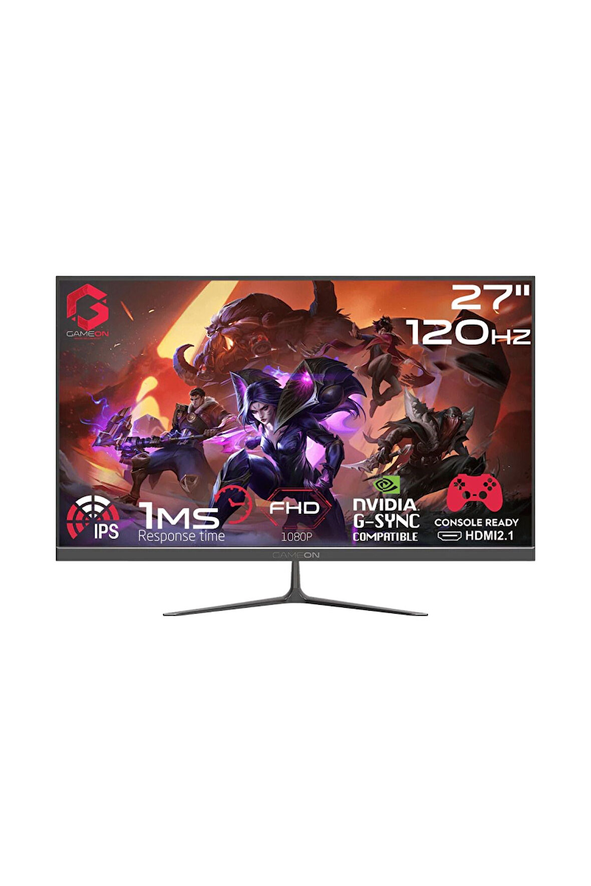 Gameon GOES27FHD120IPS 27" FHD, 120Hz, MPRT 0.5ms, HDMI 2.1, PS5 Destekli IPS Çerçevesiz Oyuncu Moni