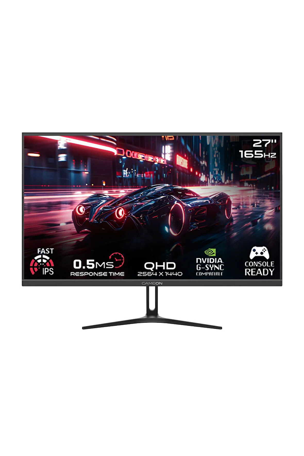 Gameon GOAE27QHD165IPS Pro 27" QHD, 165Hz, MPRT 0.5ms, PS5 Destekli, Hızlı IPS Siyah Oyuncu Monitörü