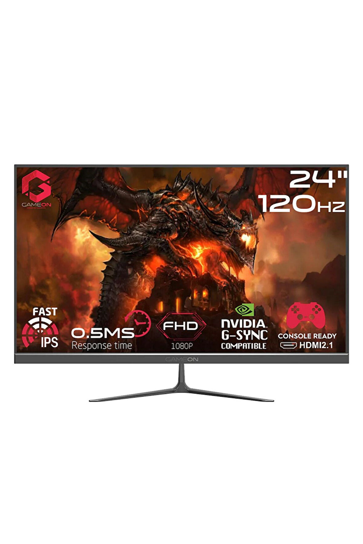 Gameon GOES24FHD120IPS 23,8" FHD, 120Hz, 0,5ms Hızlı IPS, PS5 Destekli Siyah Oyuncu Monitörü