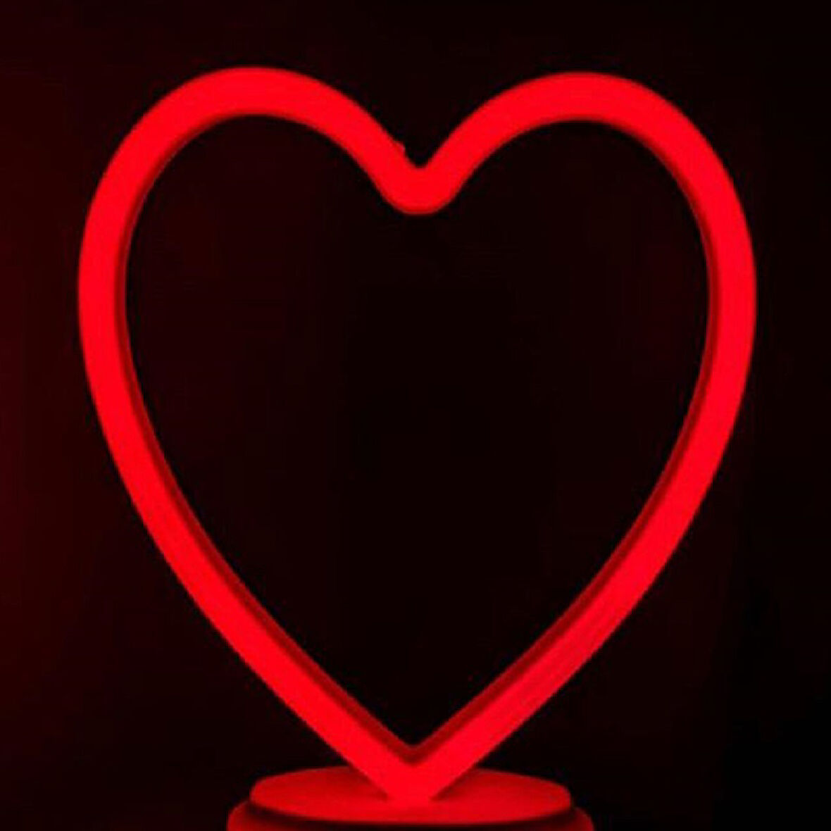 KIRMIZI KALPLİ LED IŞIK YILBAŞI IŞIKLARI DECOR HEART RED LED LİGHT PİLLİ LED IŞIK KIRMIZI NEON LED IŞIK