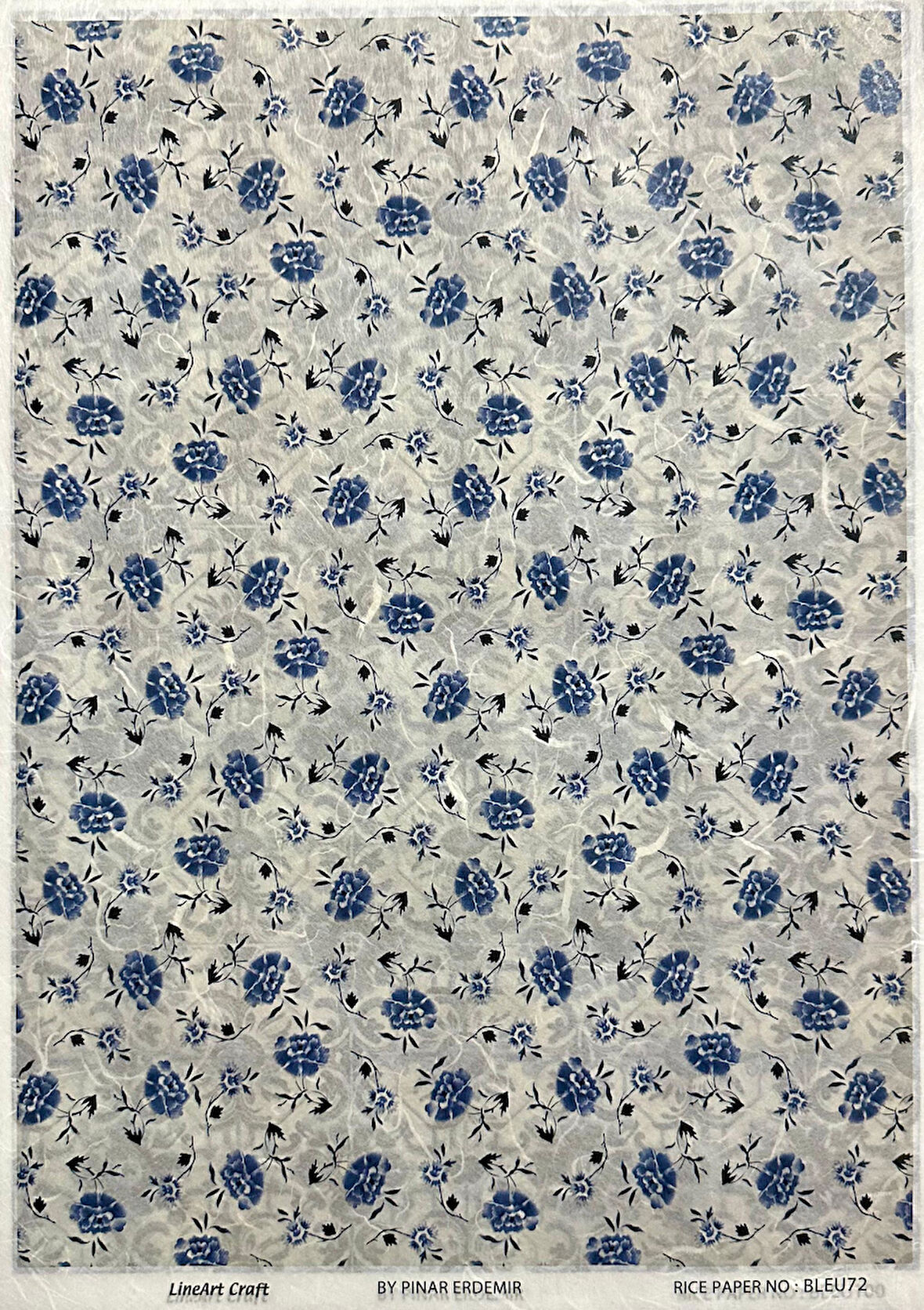 LİNEART PİRİNÇ DEKOPAJ KAĞIDI BLEU72