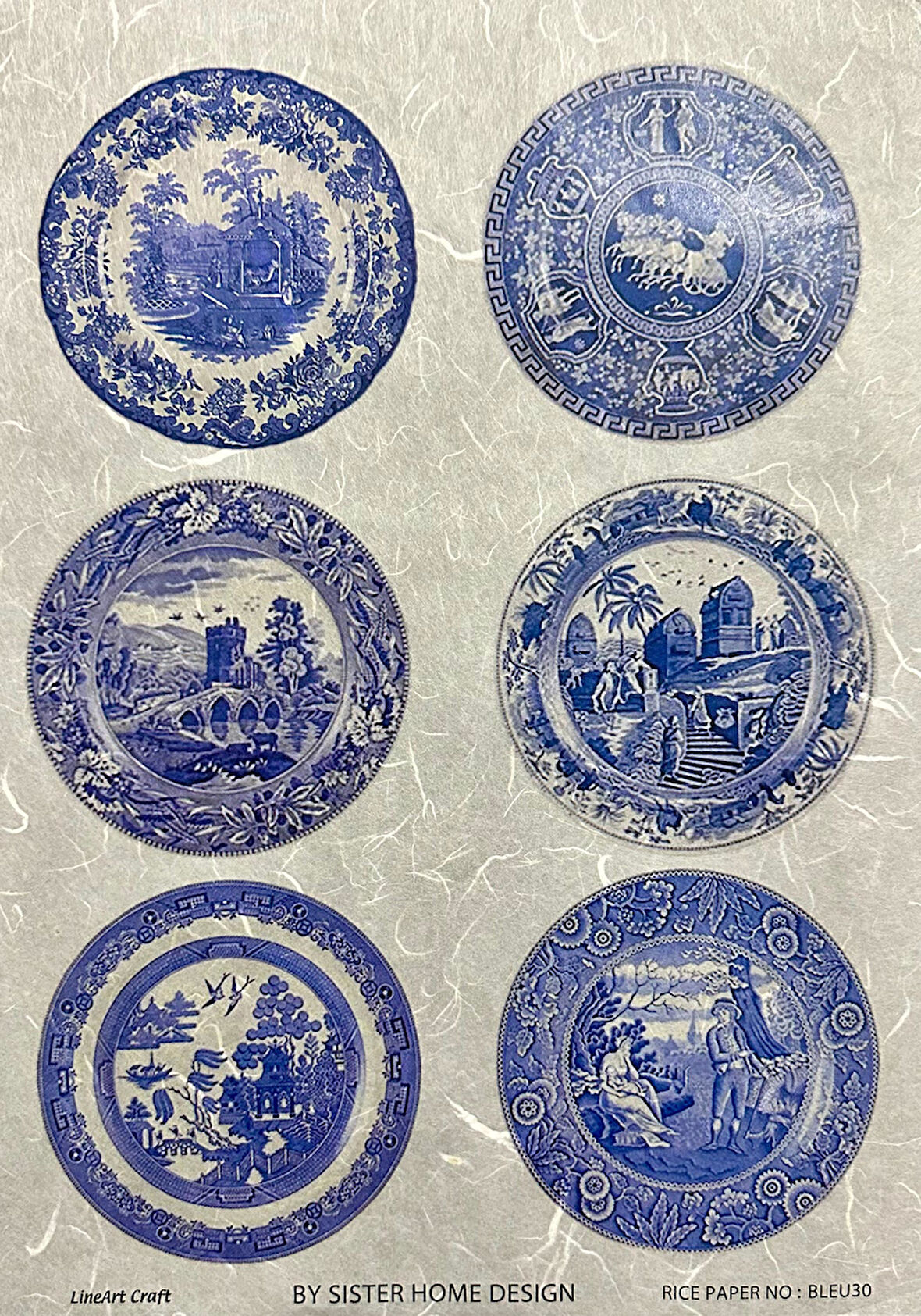LİNEART PİRİNÇ DEKOPAJ KAĞIDI BLEU30