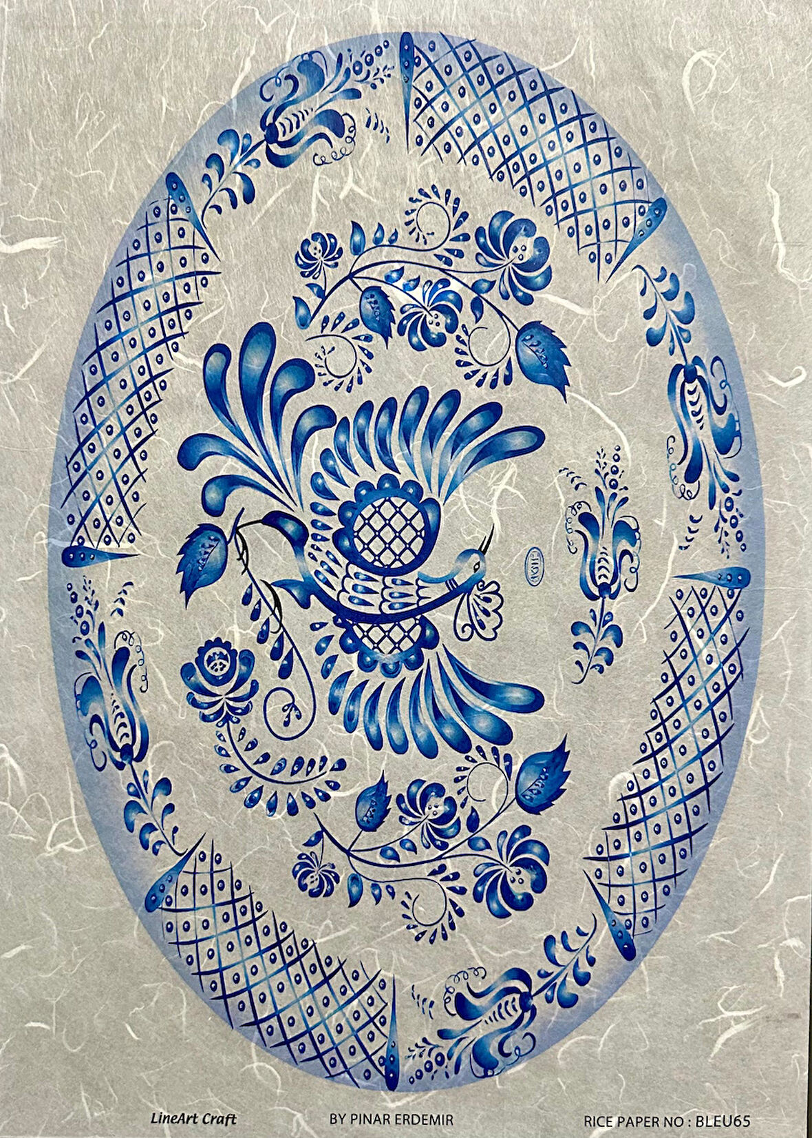 LİNEART PİRİNÇ DEKOPAJ KAĞIDI BLEU65