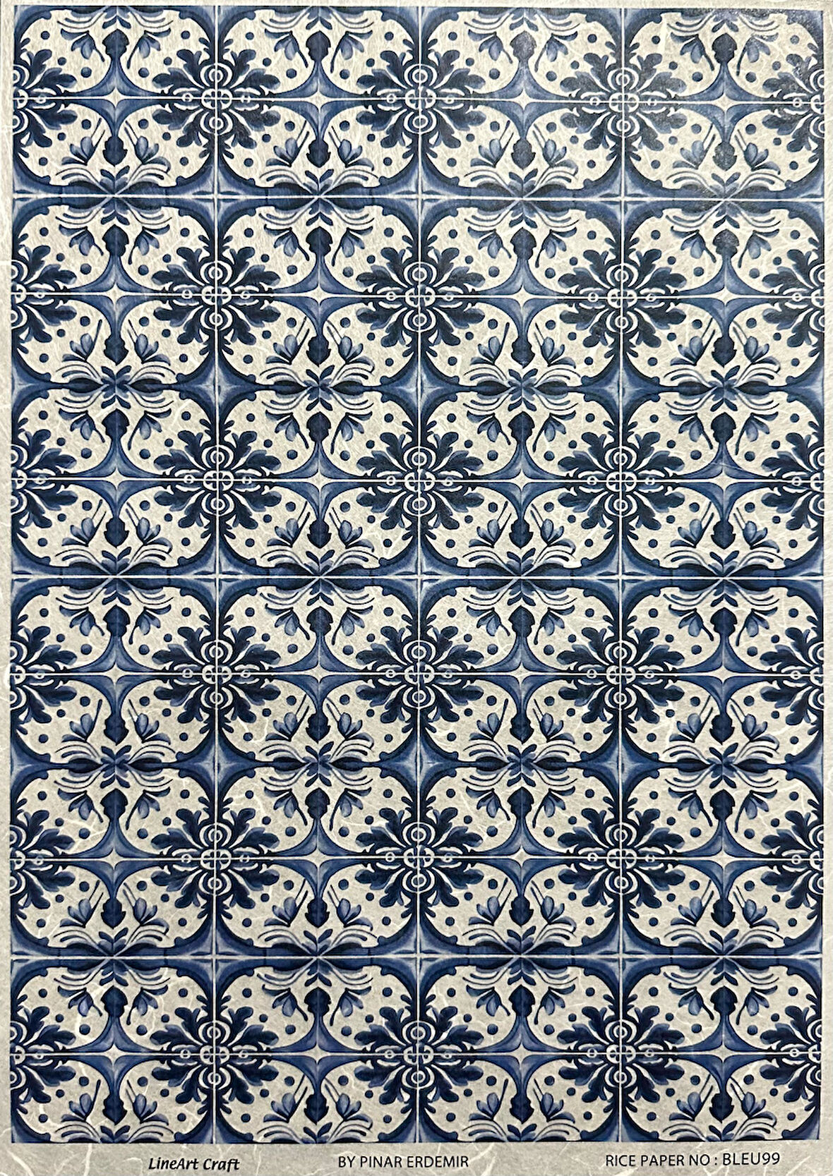 LİNEART PİRİNÇ DEKOPAJ KAĞIDI BLEU99