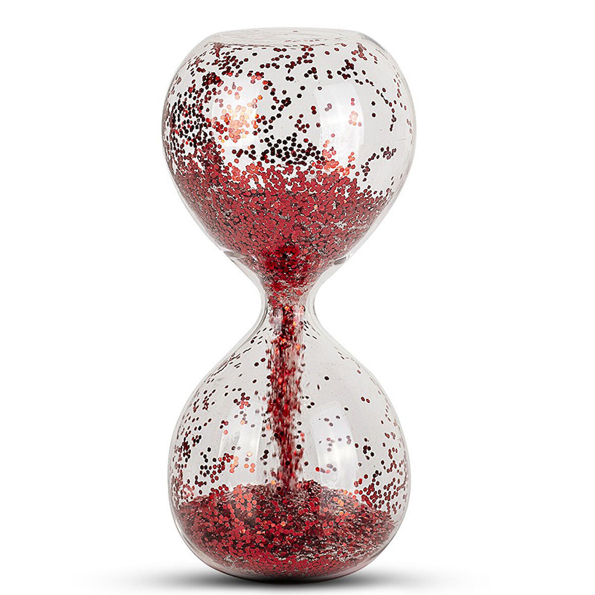 RED SAND CLOCK KIRMIZI KUM SAATİ CAM KUM SAATİ SİMLİ KIRMIZI KUM SAATİ YILBAŞI HEDİYELERİ YILBAŞI DEKOR OBJE