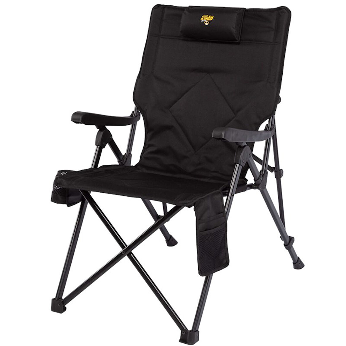 FUNKY CHAIRS Comfort 3 Kademeli Katlanabilir Kamp Sandalyesi – Siyah