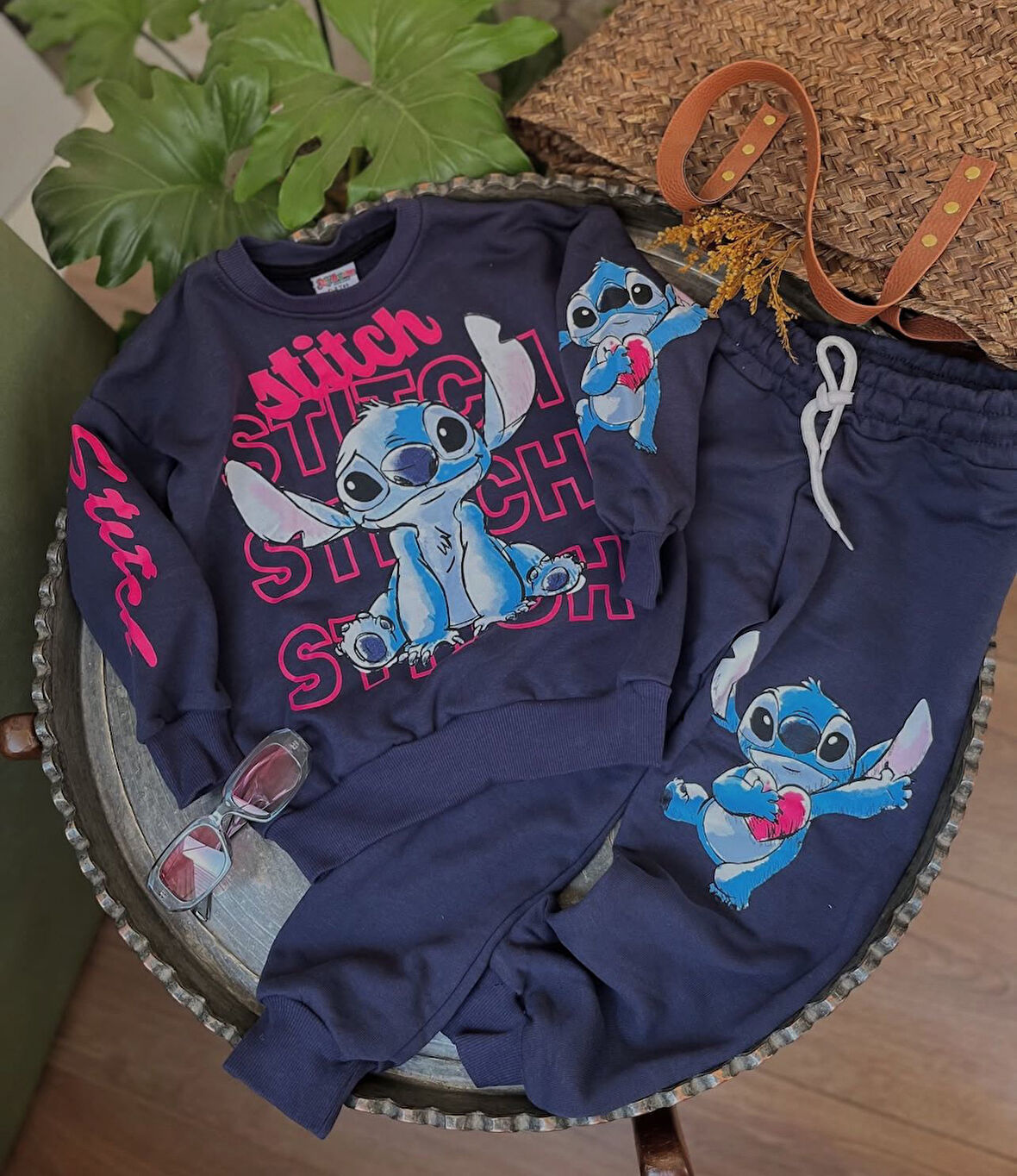 Lacivert Stitch Baskılı Çocuk Eşofman Takımı – 3/10 Yaş