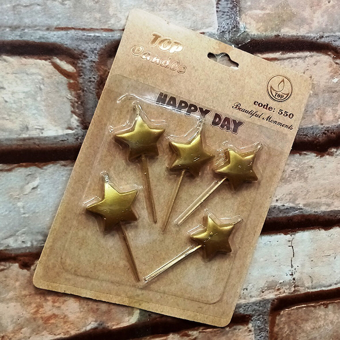 VIP GOLD STAR HAPPY BIRTHDAY CANDLE 5 ADET METALİK GOLD YILDIZLI PASTA MUMU YILDIZ DOĞUM GÜNÜ MUMU