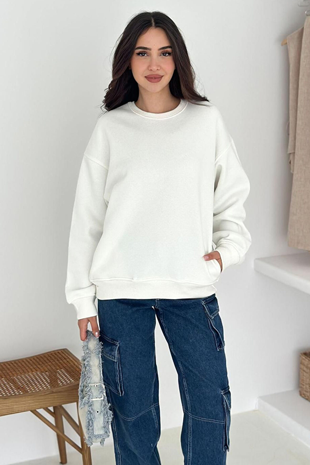 Kadın Oversize Sweatshirt – Enerjik & Rahat Stil