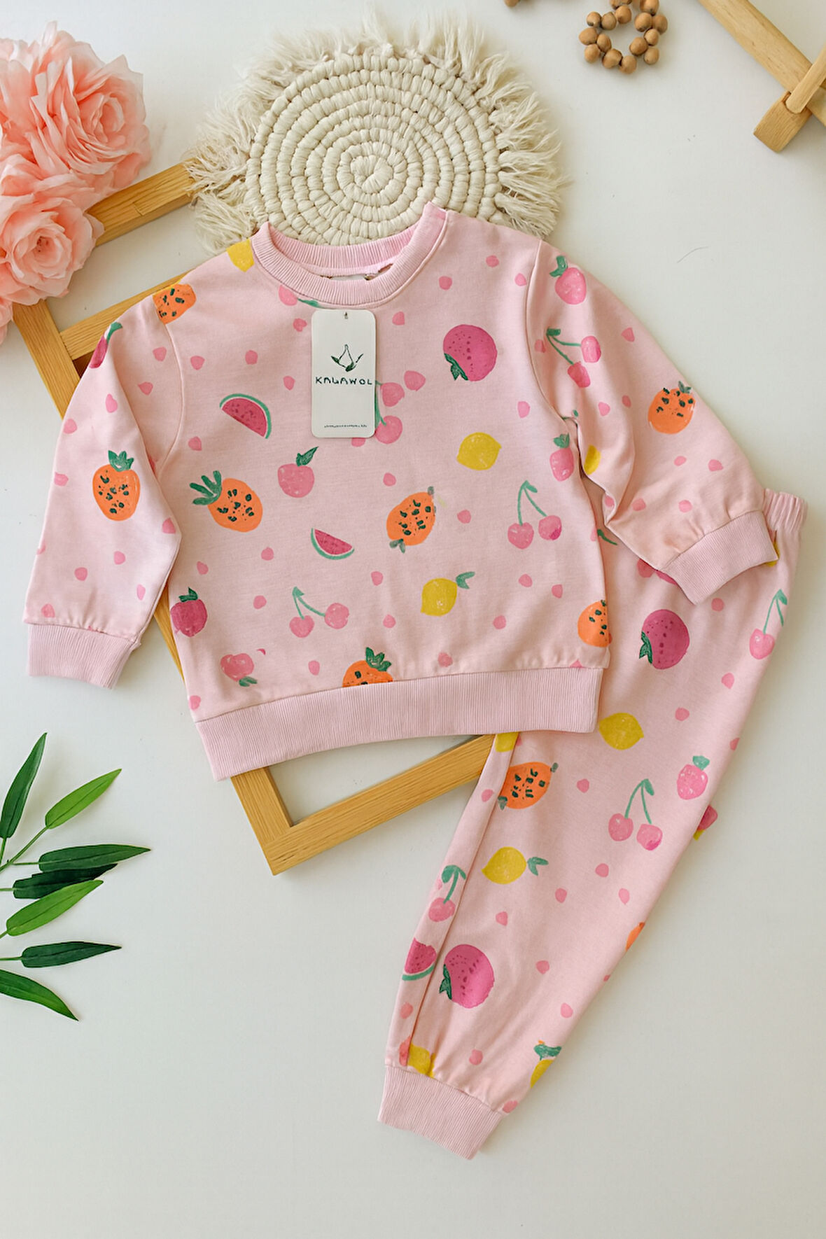 Baskılı Kız Çocuk Pijama Takımı - 3/10 Yaş - 31502